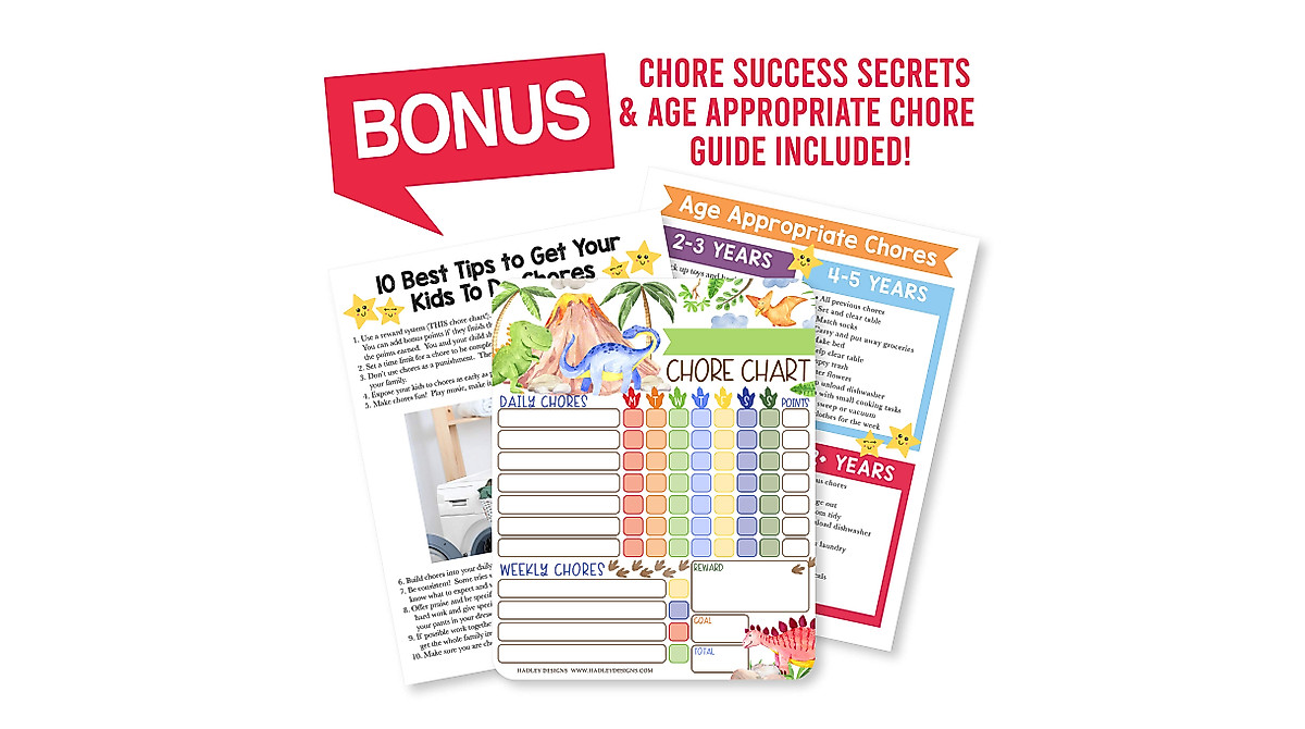 Dinosaur Kids Chore Chart - Magnetic Reward System for Kids