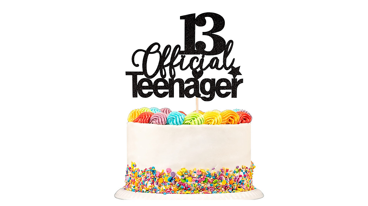 Glitter 13th Birthday Cake Topper for Teens