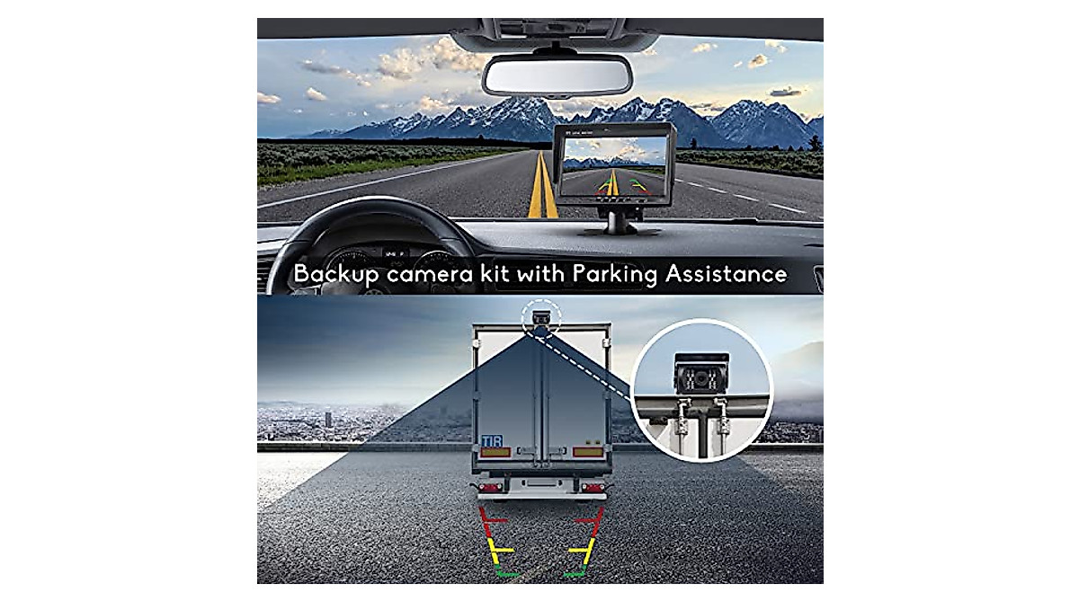 RV Backup Camera System 7-Inch 1080P HD Waterproof Night Vision