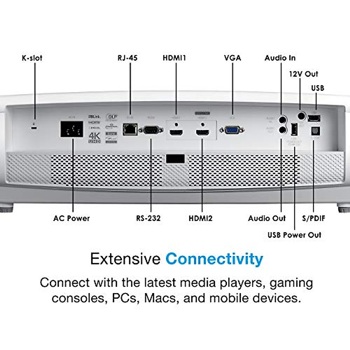 Optoma UHD65 True 4K UHD Home Theater Projector | HDR10 & PureMotion