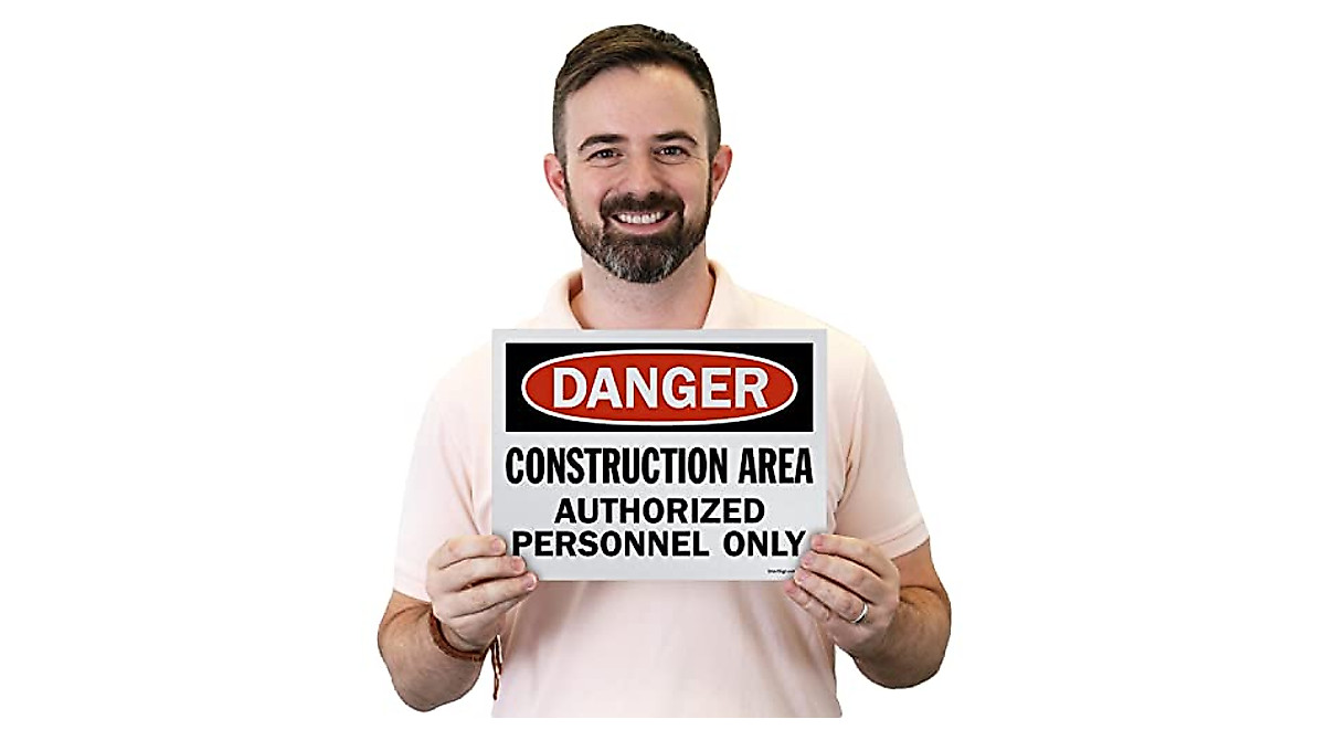 SmartSign Construction Area OSHA Sign - Pack of 5