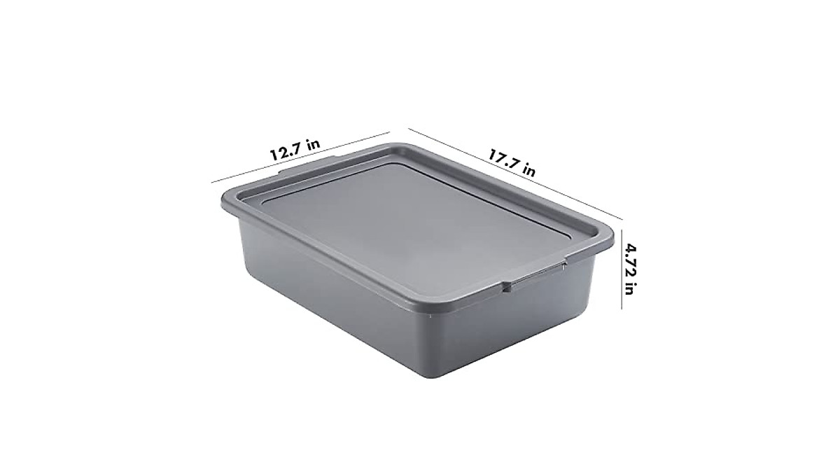 Commercial 13L Plastic Utility Box with Lid - 3 Pack