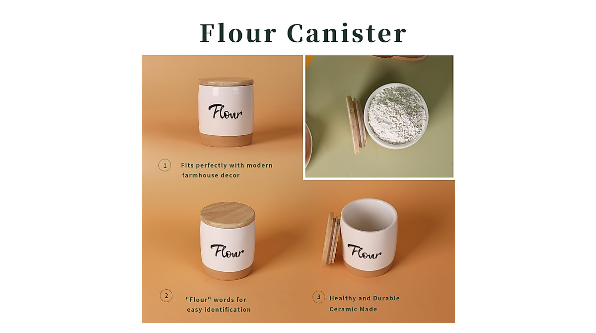 LEETOYI Ceramic Food Storage Containers - Modern Farmhouse Decor
