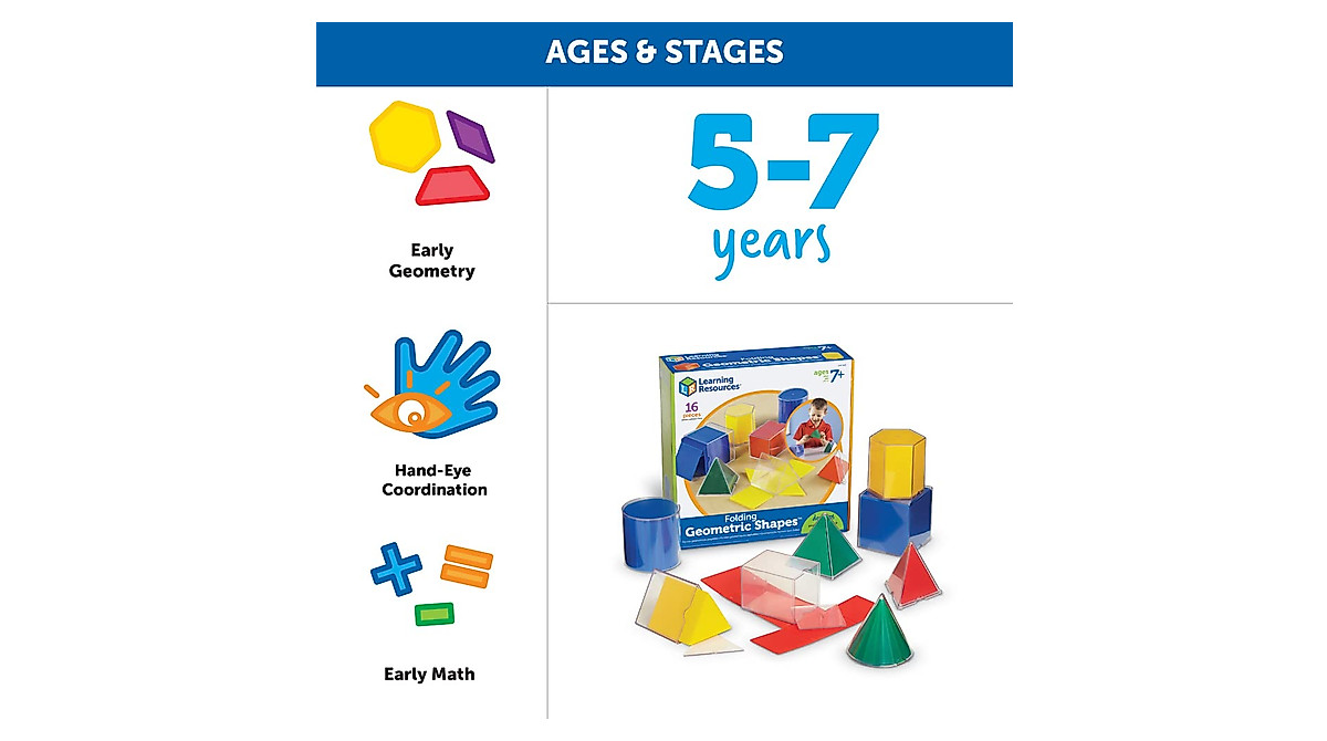 Learning Resources Folding Geometric Shapes for Kids | STEM Math Tool