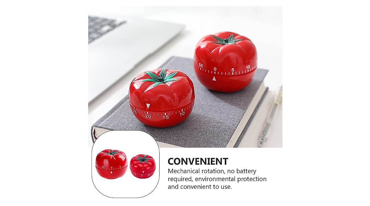 Cute Tomato Kitchen Timer Set - 60 Minute Reminders