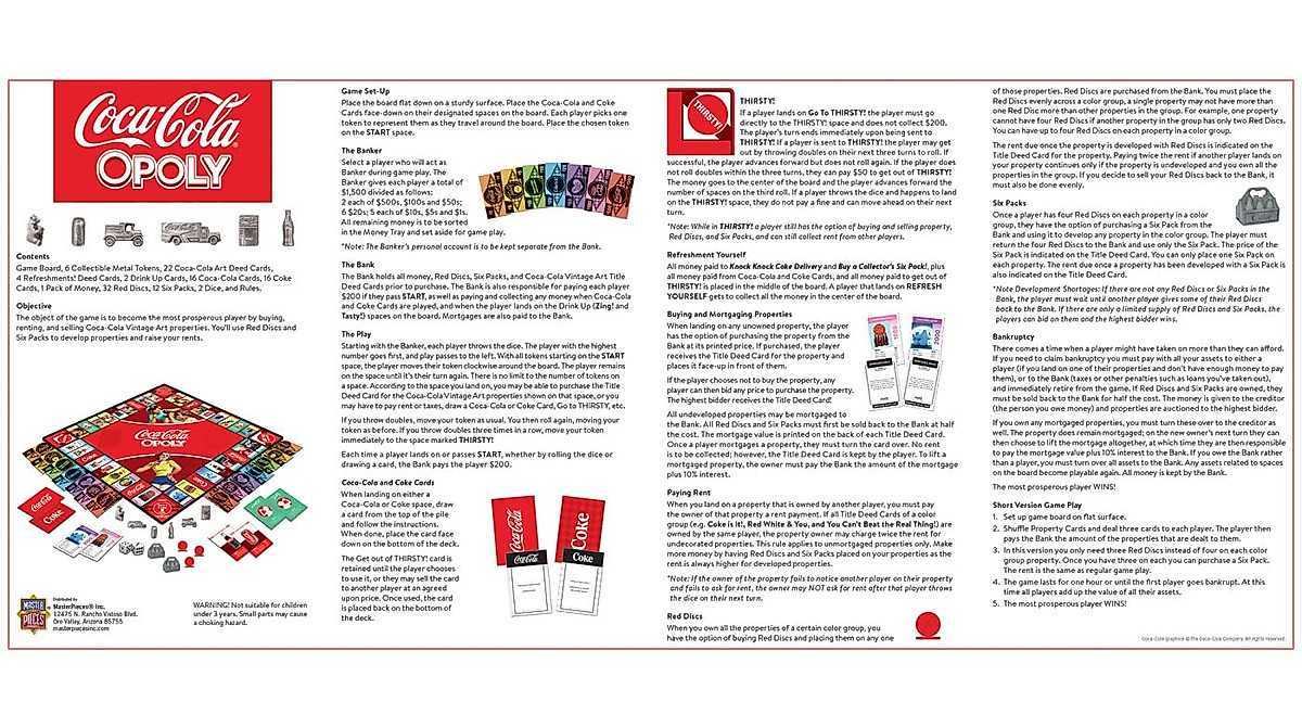 Coca-Cola Opoly: Official Board Game for Family Fun