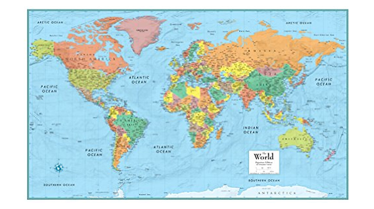 RMC Signature USA & World Wall Map Set - Laminated 32x50 Inches