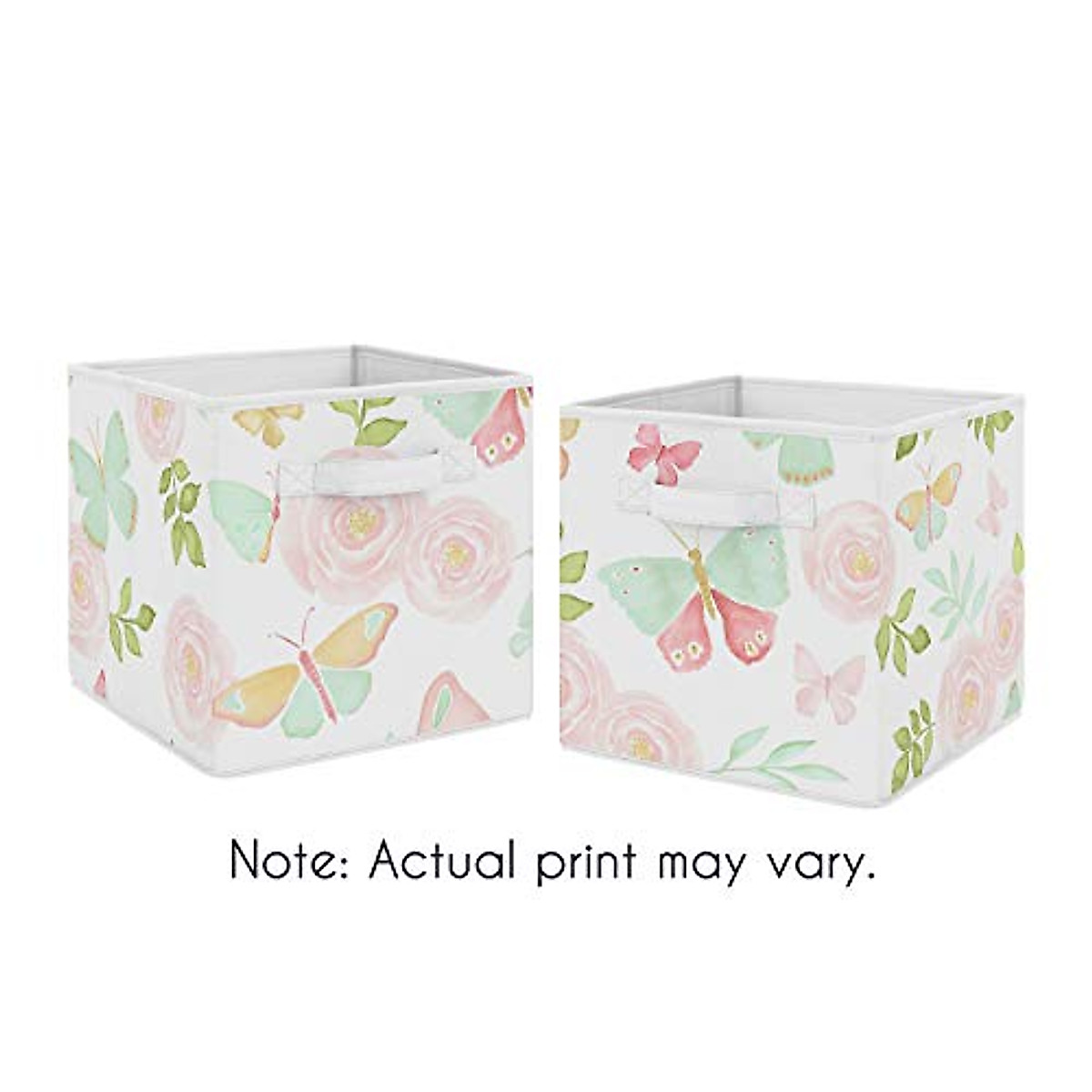 Stylish Blush Pink & Mint Storage Bins - Set of 2