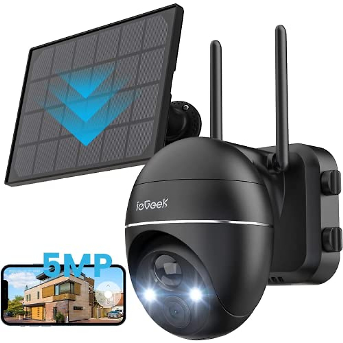 ieGeek 5MP Wireless Outdoor Security Camera with Solar Power