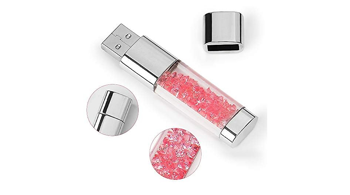 BorlterClamp 64GB Pink Crystal USB Flash Drive