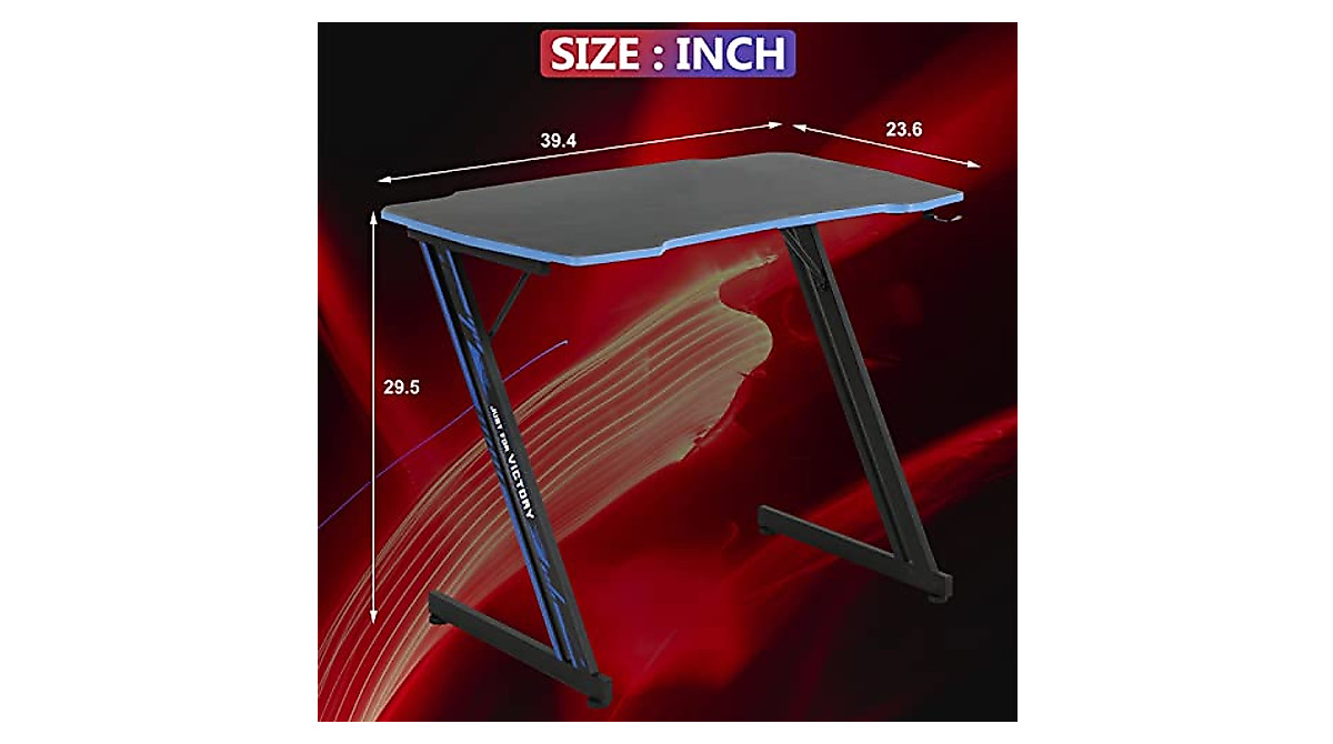 Yewuli 39.4'' Z-Shaped Gaming Desk - Small PC & Computer Desk