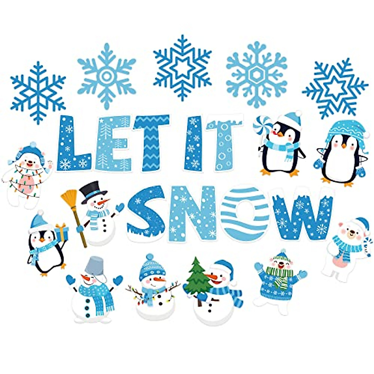Winter Snowflake Cutouts - 45 Creative Classroom & Holiday Decorations