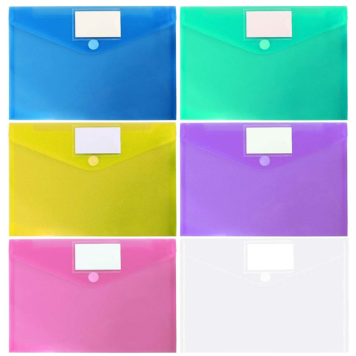 OUTYLTS 11 Pack Plastic File Envelopes - Durable, Color-Coded Document ...