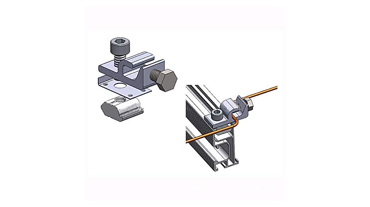 KINPAR Solar Panel Ground Lug - Easy Photovoltaic Grounding Clamp