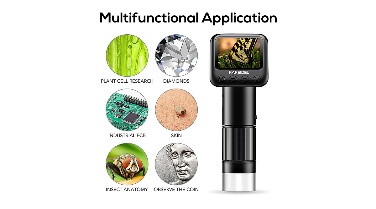 RAREIDEL Digital Microscope - Portable 400X-800X Magnifier