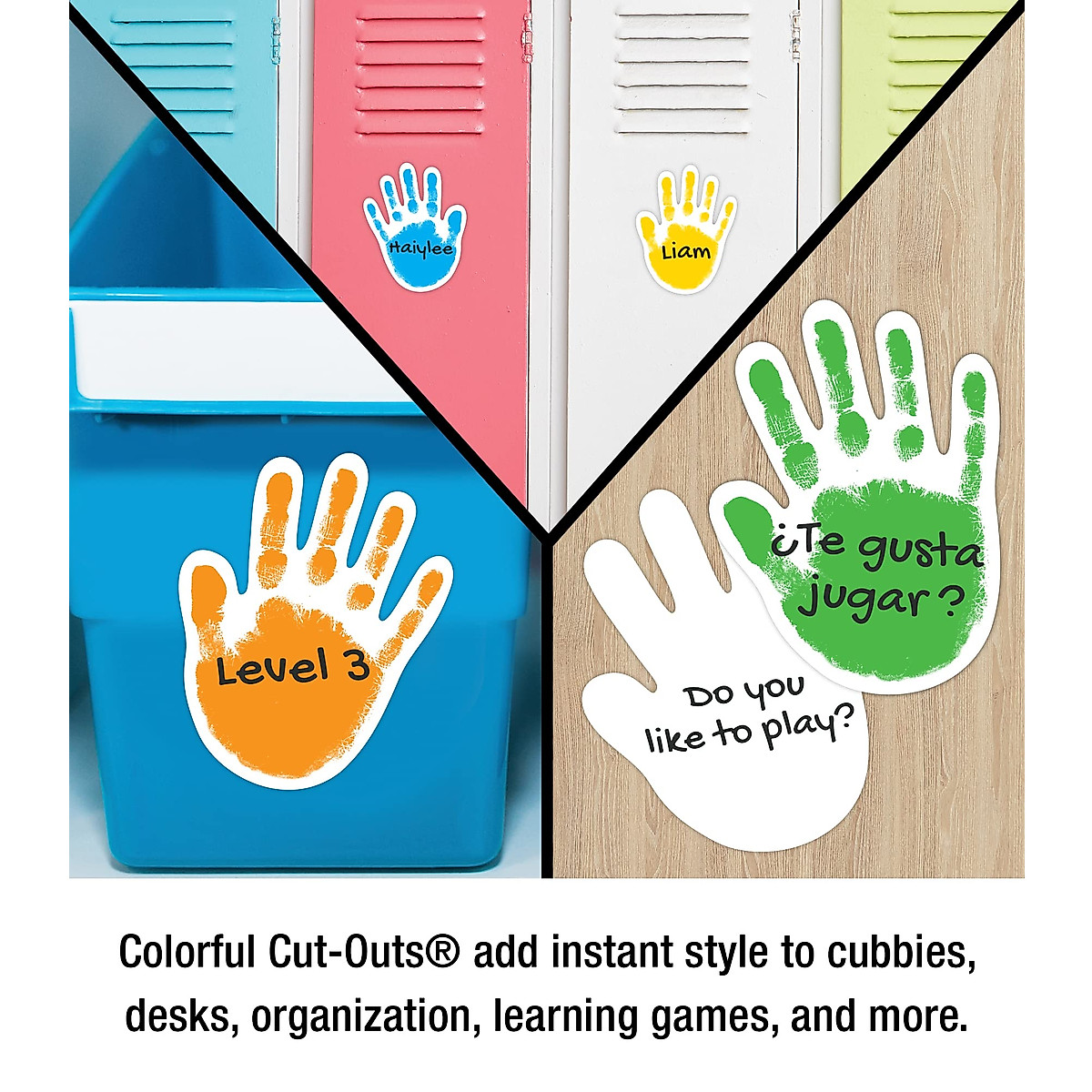 Carson Dellosa Colorful Helping Hands Cutouts for Classrooms