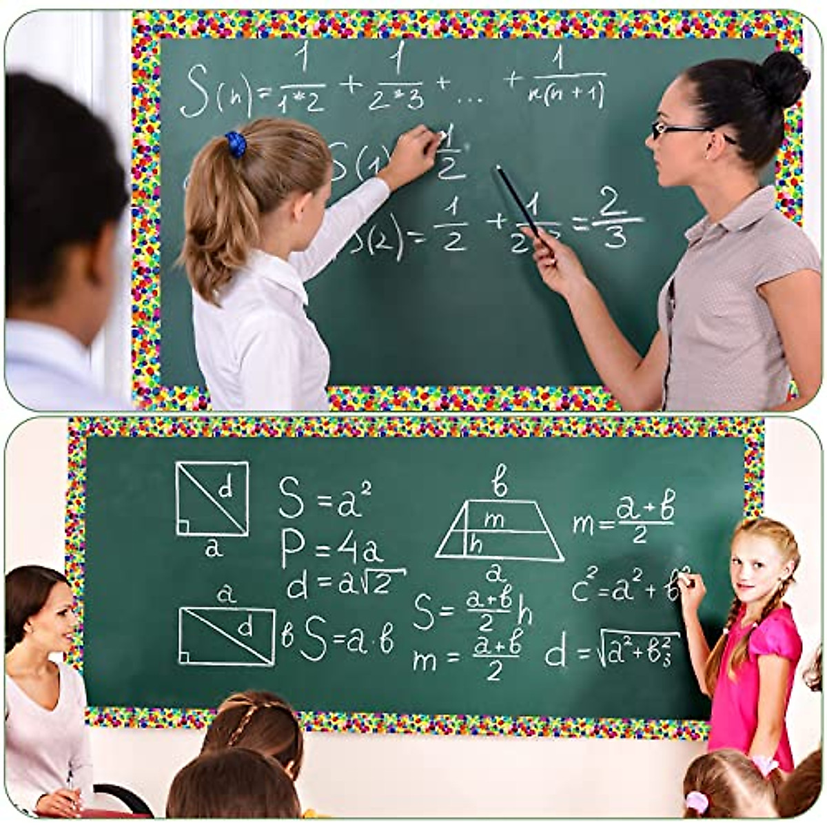 Colorful Classroom Bulletin Board Borders - 60 Pcs