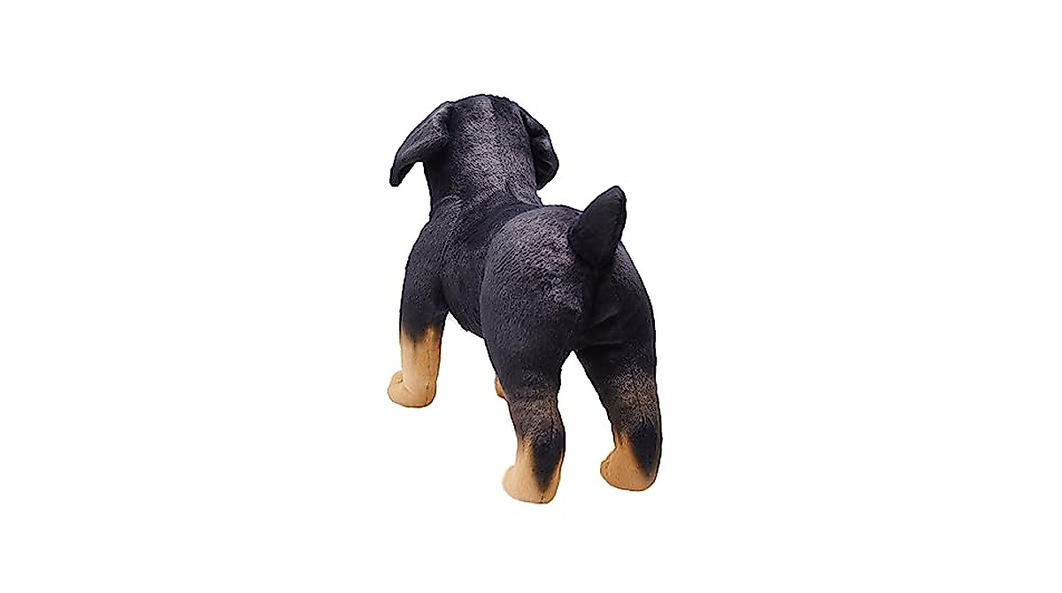 Realistic Rottweiler Plush Toy – 12-inch Soft Dog Gift for Kids