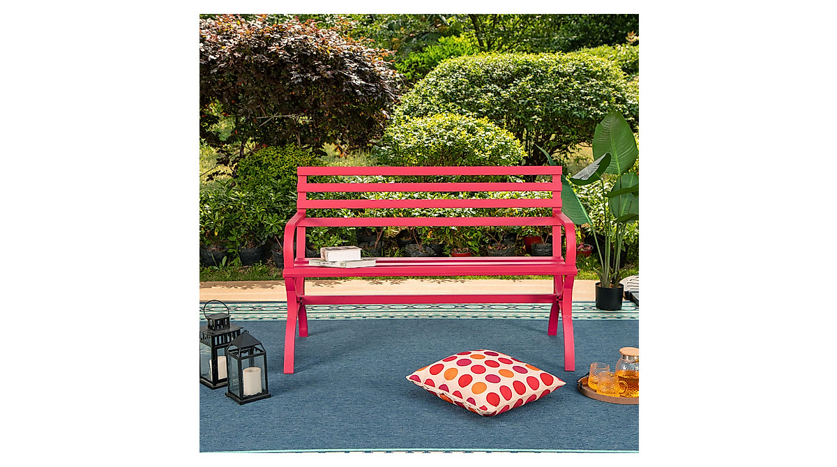 PHI VILLA 48” Outdoor Steel Bench - Stylish & Durable