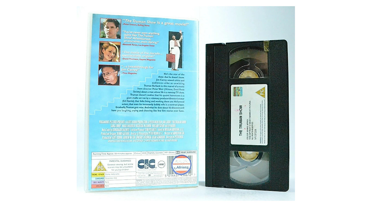 The Truman Show on VHS - Satirical Drama by Peter Weir