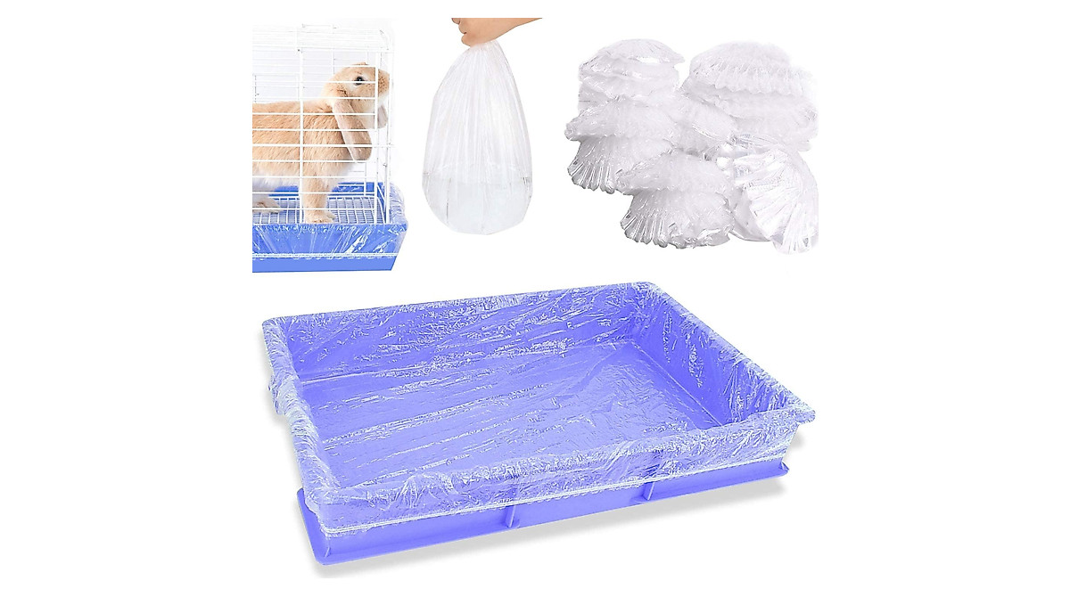 Disposable Cage Liners for Small Pets - 100 Pack Waterproof Plastic Film