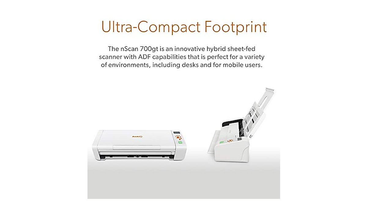 Ambir nScan 700gt Dual-Function Document & Card Scanner for Windows