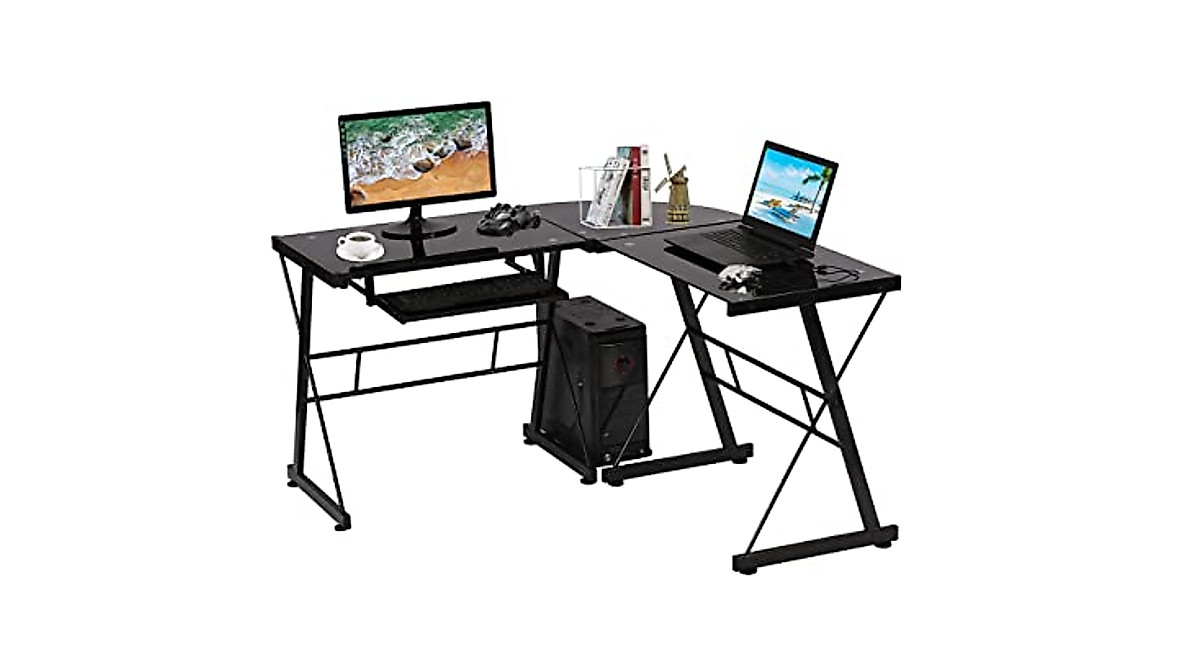 Haiput Wam Gaming Desk - Modern L-Shaped Computer Desk for Home & Gaming