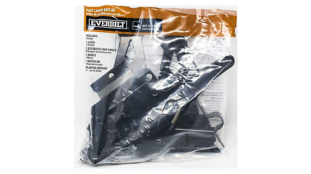 Everbilt Black Post Latch Set - Durable Gate Hardware for Outdoor Security