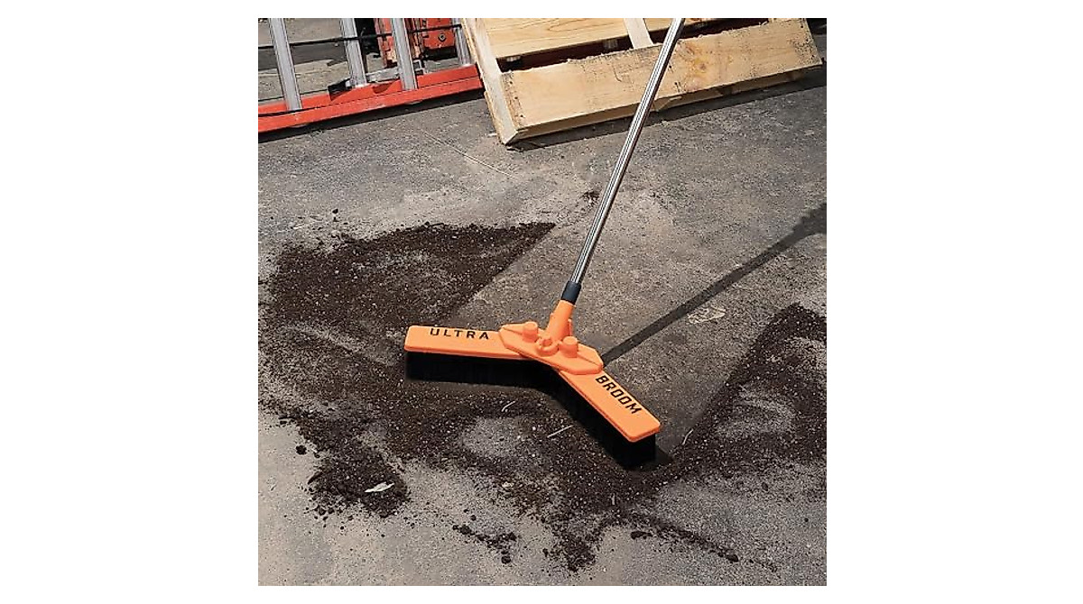 UltraBroom Heavy Duty Outdoor Push Broom - V Sweep Technology