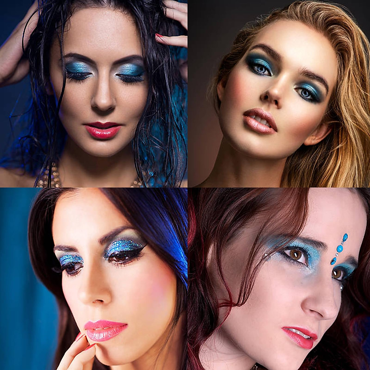 Yeweian 9-Color Blue Eyeshadow Palette - Waterproof & Pigmented