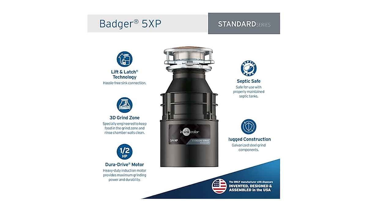 InSinkerator Continuous Garbage Disposal BADGER 5XP W/C | Kelsey's Appliance