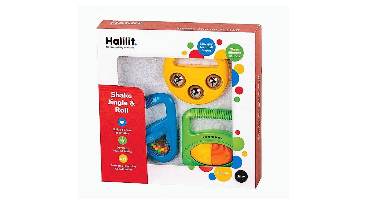 Edushape Shake, Jingle & Roll Music Set for Babies - Enhance Motor Skills