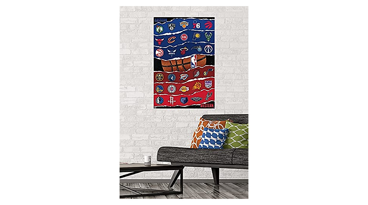 NBA League-Logos 21 Wall Poster – Vibrant Official NBA Decor | 22.375 ...