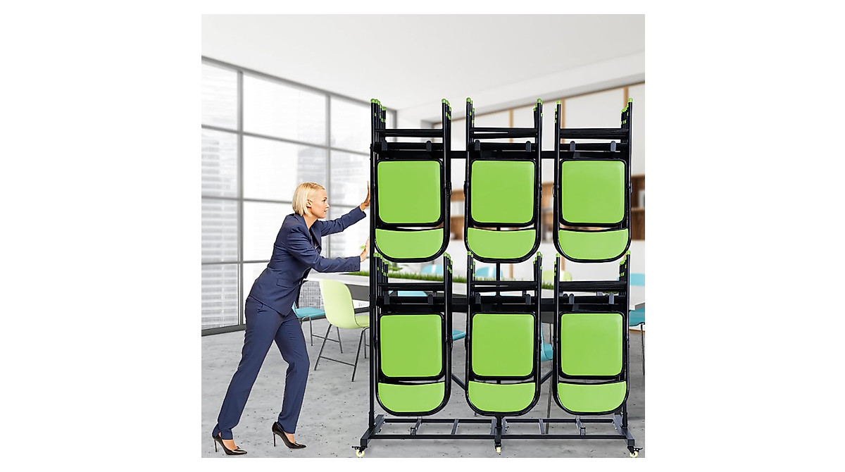 Graplans Heavy-Duty Folding Chair Storage Rack Dolly
