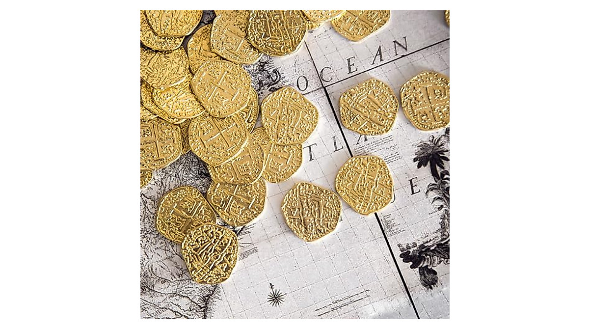Beverly Oaks Metal Pirate Coins - Authentic Gold Spanish Doubloon Replicas