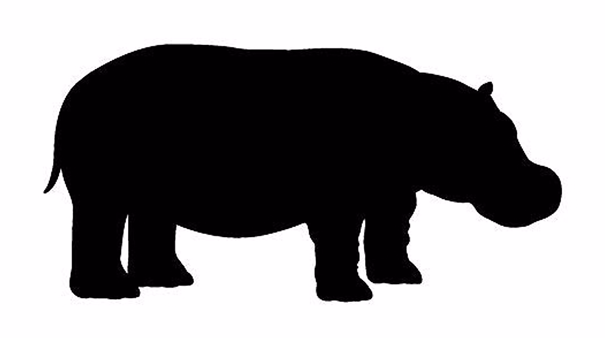 Pack of 3 Hippo Stencils in Multiple Sizes - Heavy 4 Ply Matboard