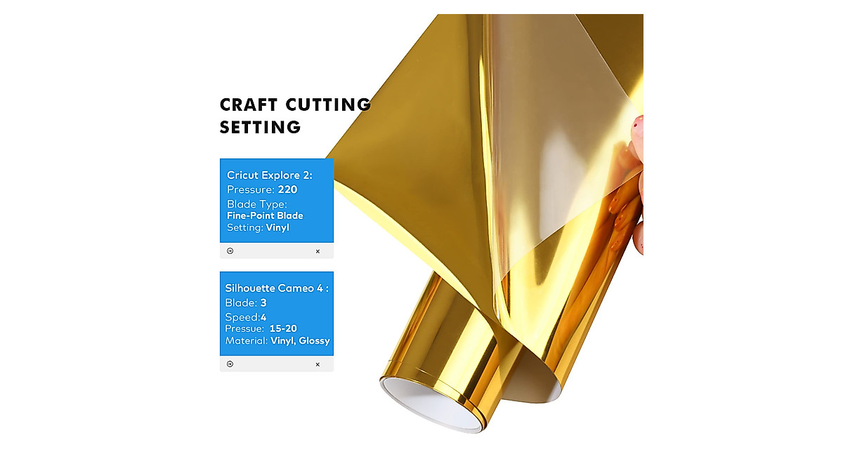 Gatichetta Metallic Gold HTV Vinyl Roll - Shiny Gold Iron-On for Fabrics