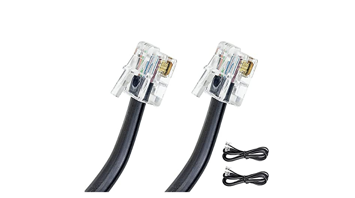 5ft RJ11/RJ12 Cable [2 Pack] - High-Speed Data for POS & Phone