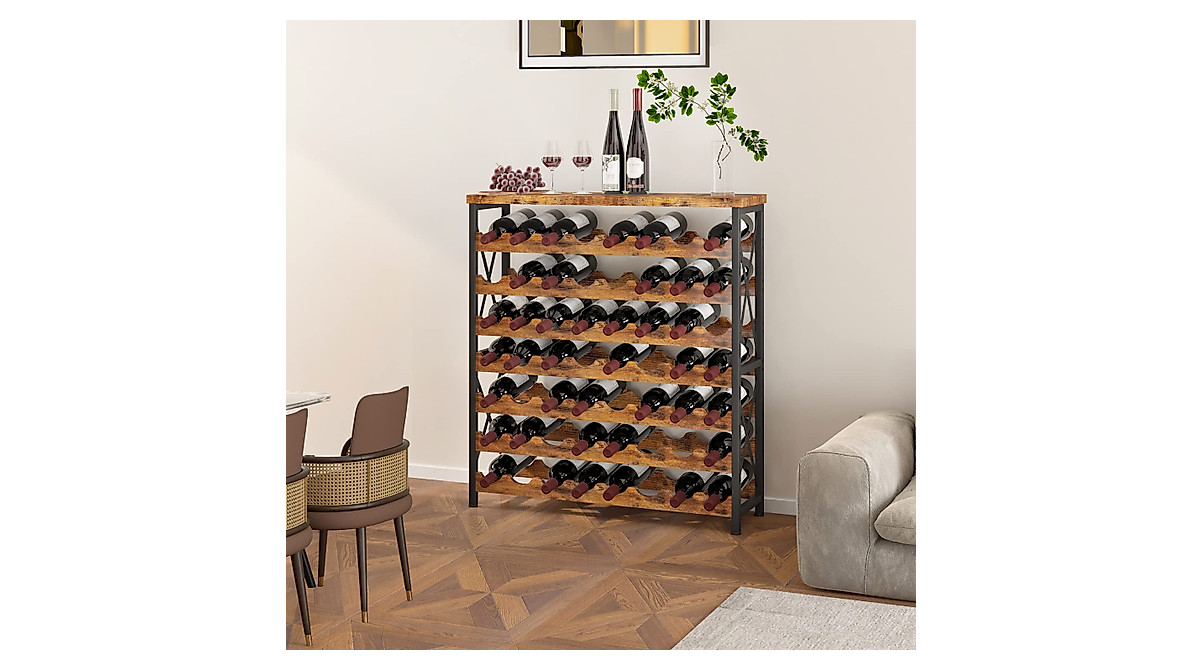 Homeiju 56-Bottle Wooden Wine Rack - Stylish & Sturdy