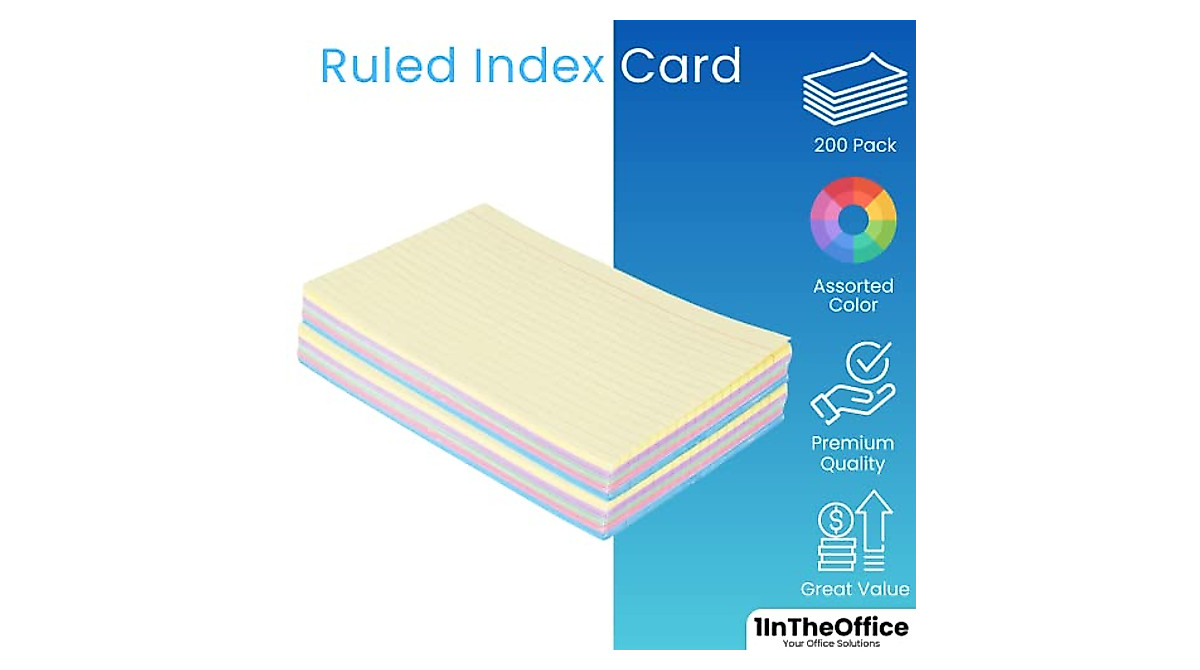 Organize Efficiently with 1InTheOffice 4x6 Index Cards - 200 Pack