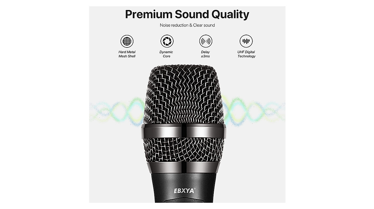 Wireless Microphone System for Singing & Events | UHF Handheld Microphone