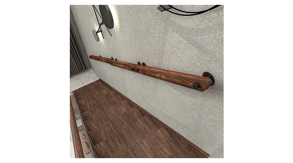 Rustic Wood Handrail Kit for Indoor and Outdoor Safety
