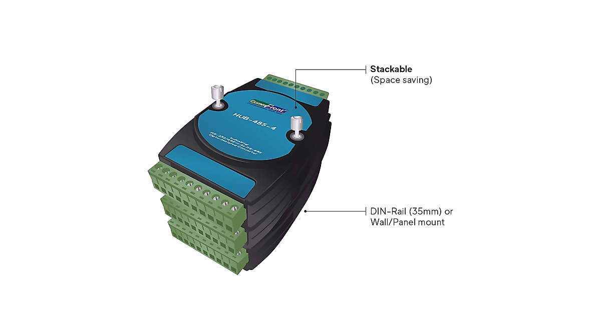COMMFRONT Industrial RS485 Opto-Isolated Hub/Splitter/Repeater, 2500V ...