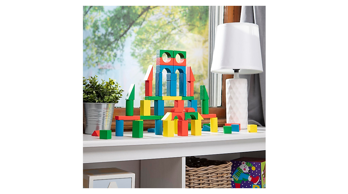 Melissa & Doug Building Blocks Set - 100 Colorful Pieces