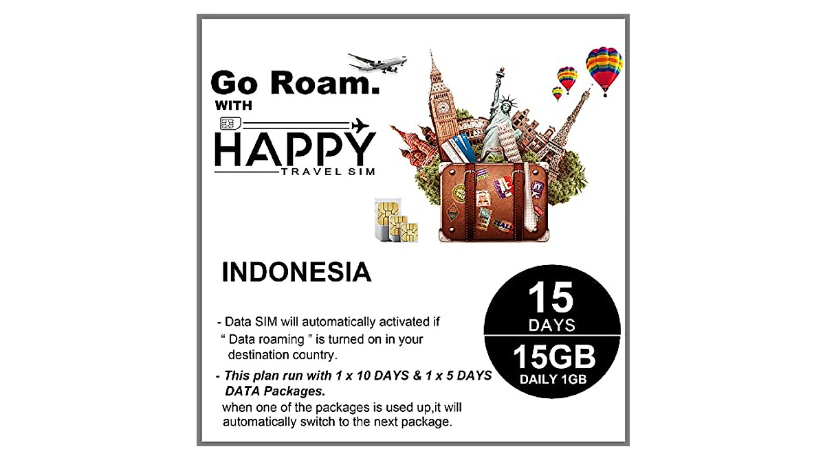 Indonesia SIM Card - 15GB Data for 15 Days