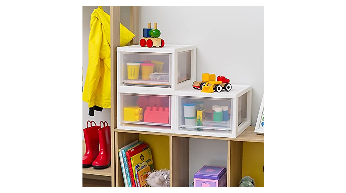 IRIS USA Stacking Drawer 3-Pack for Organized Storage
