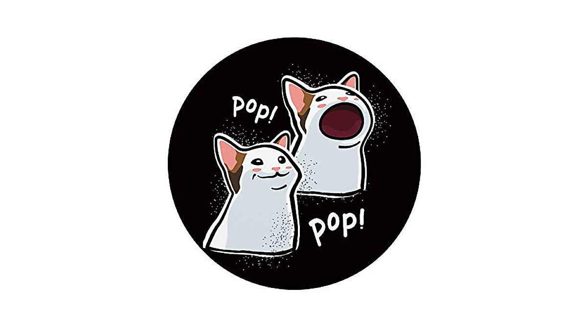 Popping Cat Meme PopGrip - Funny Gift for Cat Lovers