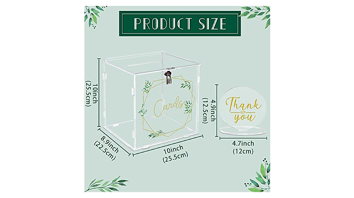 Elegant Acrylic Wedding Card Box with Lock - Perfect for Weddings & Events