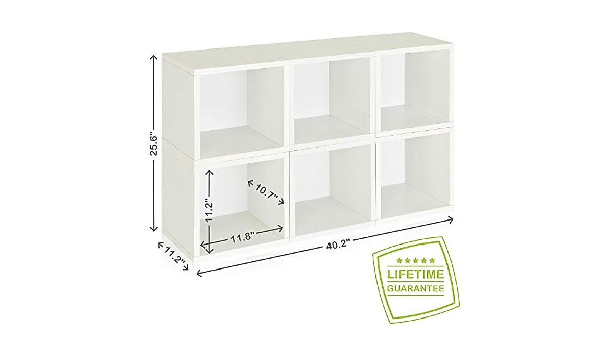 Way Basics White Cubby Shelf Set of 6 - Tool-Free & Sustainable