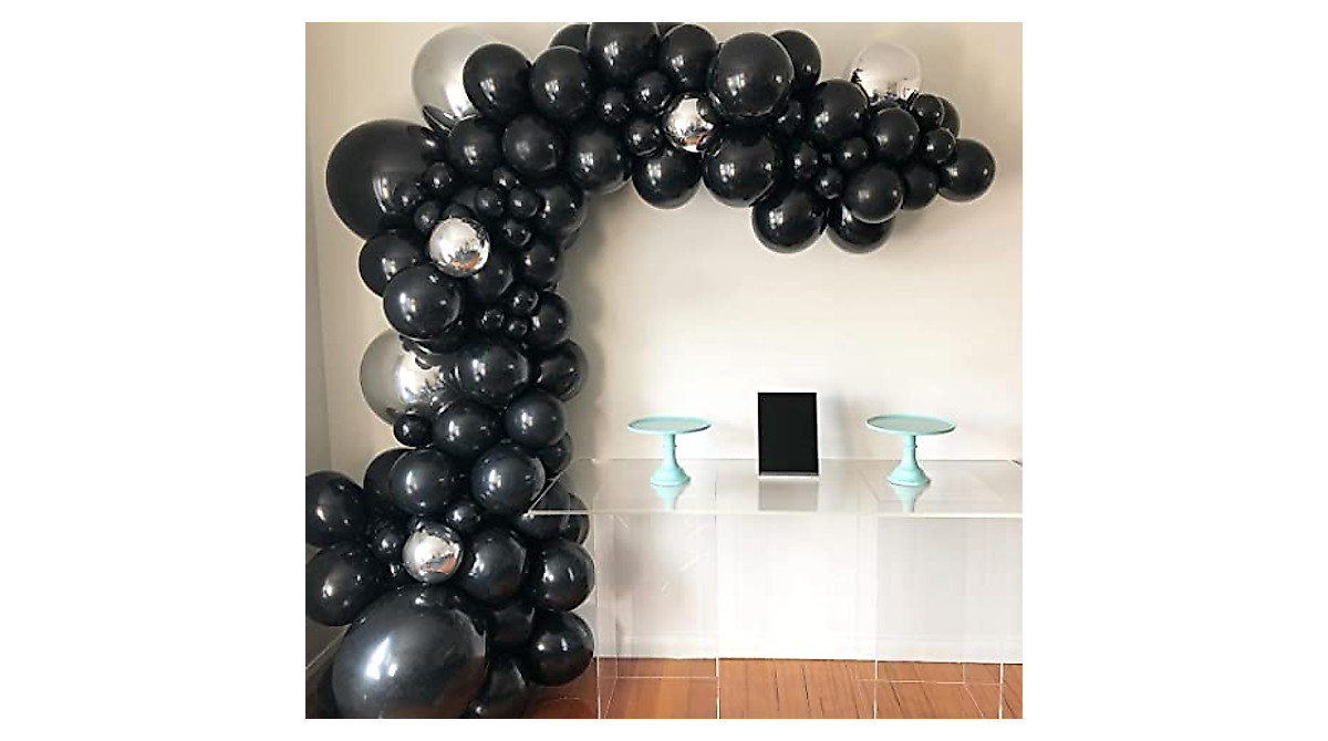 PMLAND 100 Pieces Black Latex Party Balloons 12 Inches